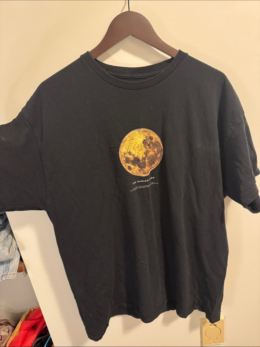 Urban Outfitters Black Graphic Tee with Yellow Full Moon
